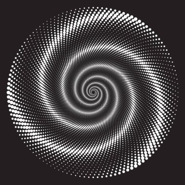 Noktalı Yarım Tonlu Vektör Döner Deseni veya Doku