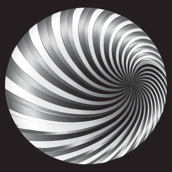 Abstract linear gray and white spiral Background — Stock Vector