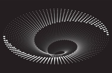 Noktalı Yarım Tonlu Vektör Döner Deseni veya Doku