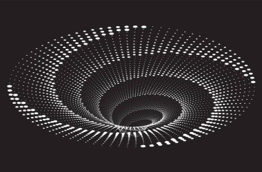 Noktalı Yarım Tonlu Vektör Döner Deseni veya Doku