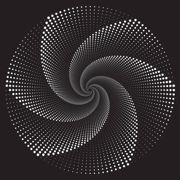 Patrón o textura espiral vectorial semitono punteado — Archivo Imágenes Vectoriales