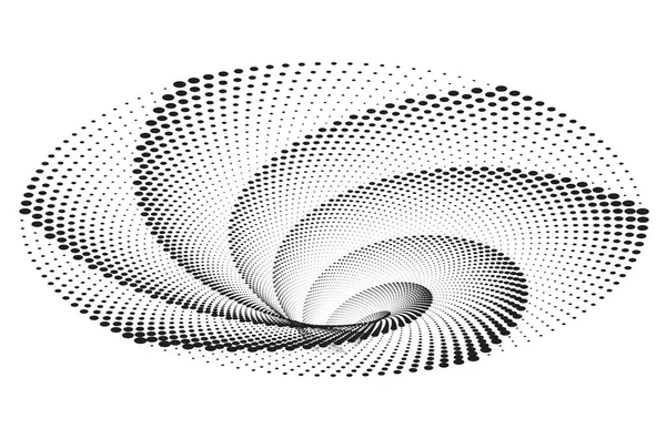 Gepunktetes Halbton-Vektorspiralmuster oder Textur — Stockvektor