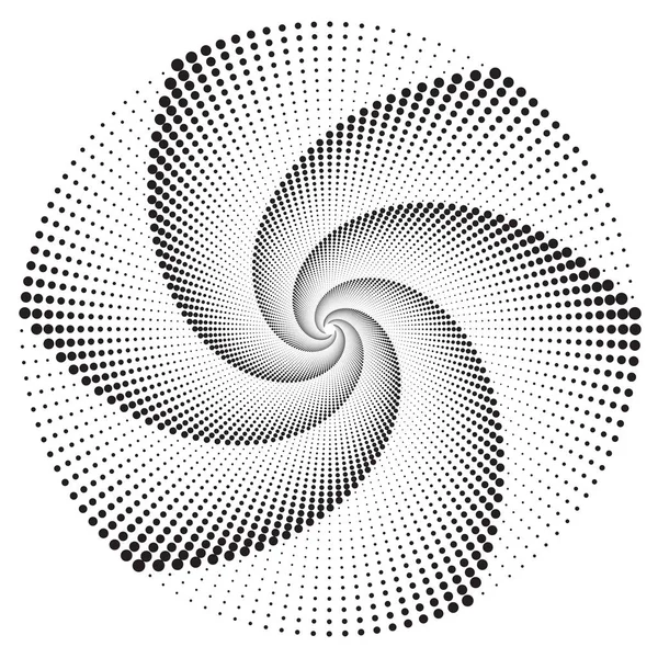 Motif ou texture spirale vectorielle en demi-teinte pointillée — Image vectorielle