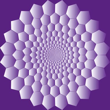 Hexa ile Noktalı Halftone Vektör Spiral Renk Deseni veya Doku