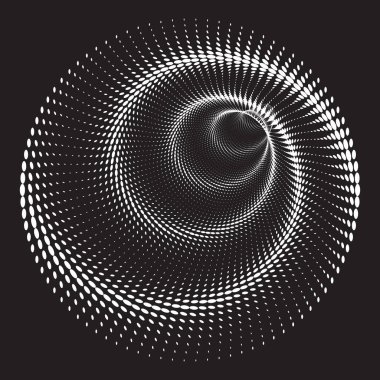 Noktalı Yarım Tonlu Vektör Döner Deseni veya Doku