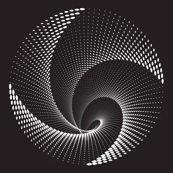 Motif ou texture spirale vectorielle en demi-teinte pointillée — Image vectorielle