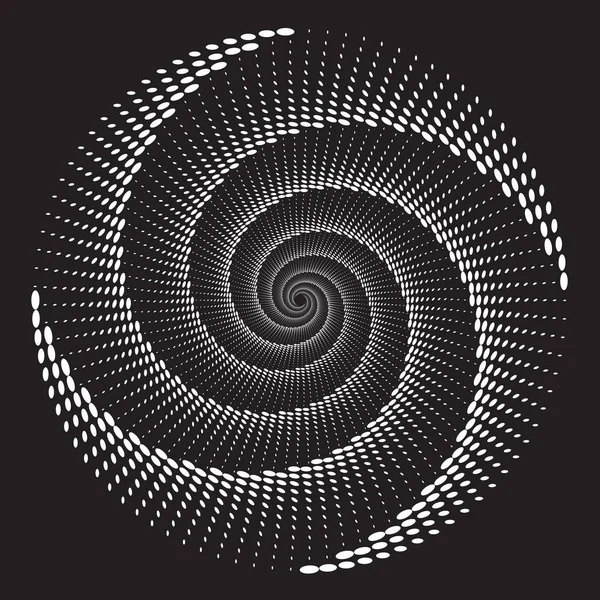 Patrón o textura espiral vectorial semitono punteado — Vector de stock