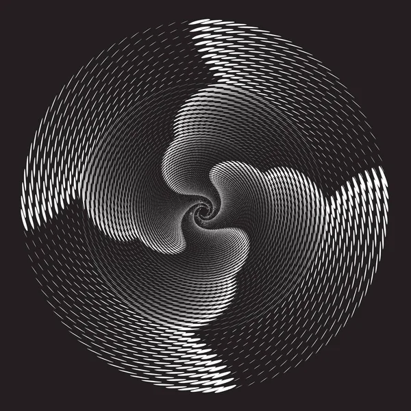 Точечный полутоновый векторный спиральный рисунок или текстура с эллипсами — стоковый вектор