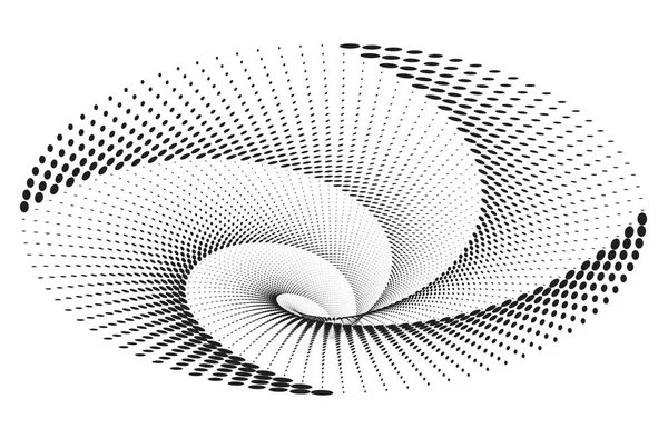 Tečkovaný půltónový vektorový spirálový vzor nebo textura — Stockový vektor