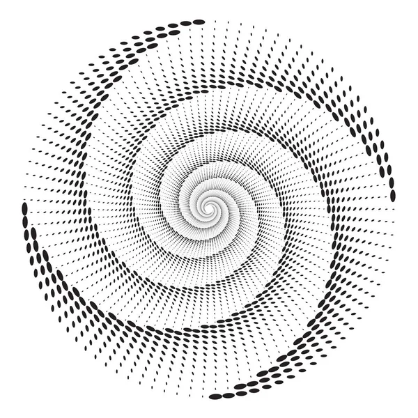 Padrão de espiral vetorial meio-tom pontilhado ou textura —  Vetores de Stock