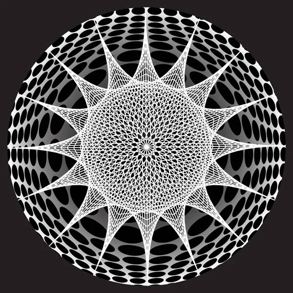 线性黑白螺旋形背景 — 图库矢量图片