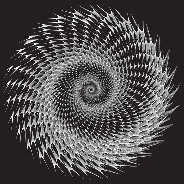 Абстрактная линейная черно-белая спираль — стоковый вектор