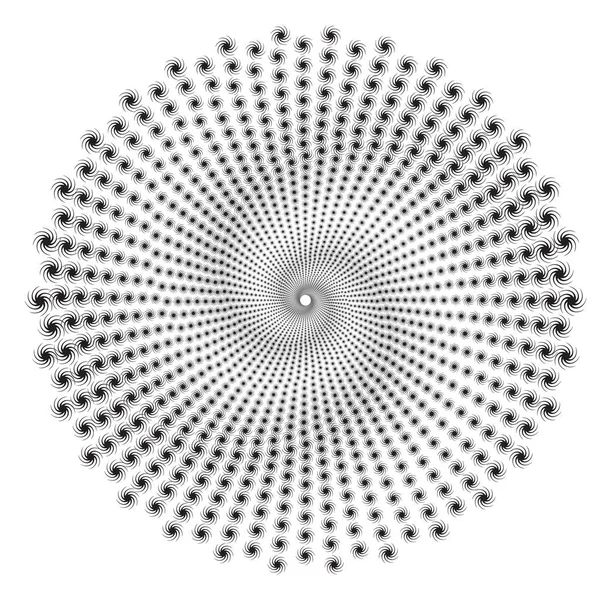 Motif en spirale vectoriel en demi-teinte pointillé ou texture avec spirales — Image vectorielle