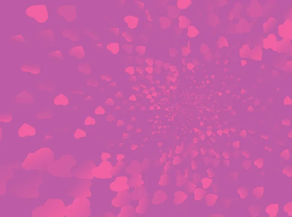 Día de San Valentín espiral fondo con corazones — Vector de stock