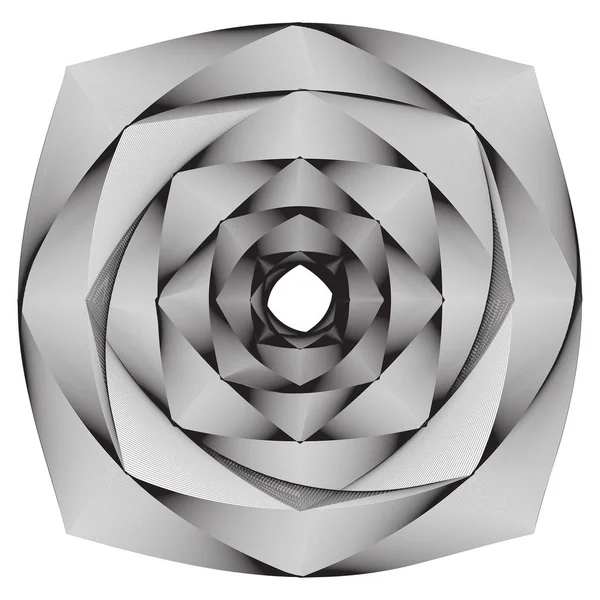 Rose ! Résumé linéaire noir et blanc fond spirale — Image vectorielle