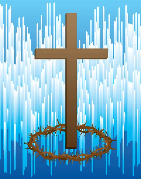 Αγκάθια και σταυρός στο φόντο των κεριών — Διανυσματικό Αρχείο