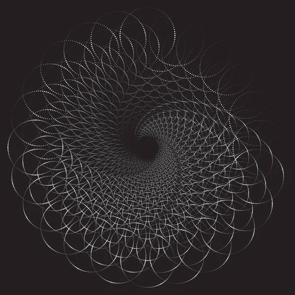 Patrón o textura espiral vectorial semitono punteado — Vector de stock