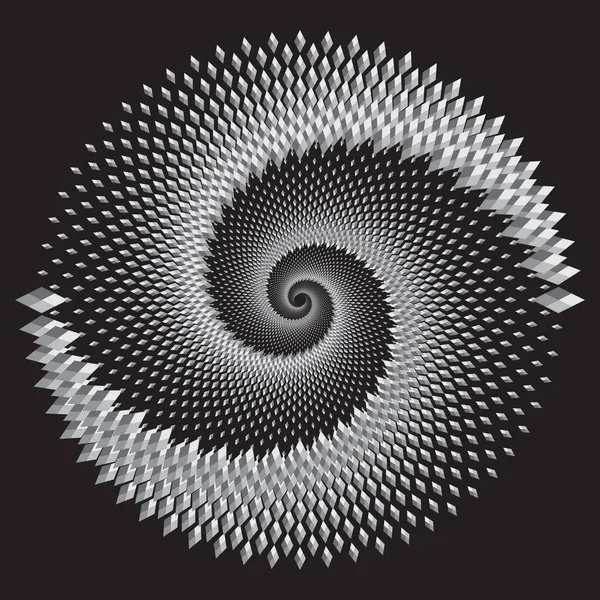 Patrón o textura espiral vectorial semitono punteado — Vector de stock