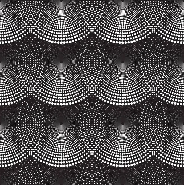 Patrón o textura espiral vectorial de medio tono sin costura punteada — Vector de stock