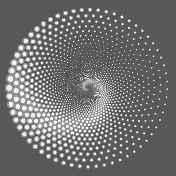 Patrón o textura espiral vectorial semitono punteado — Archivo Imágenes Vectoriales