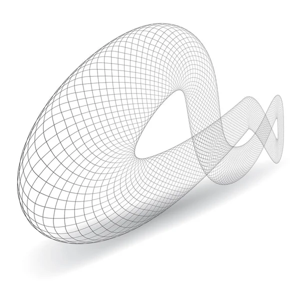 带网孔表面的体积抽象图形 矢量说明 — 图库矢量图片