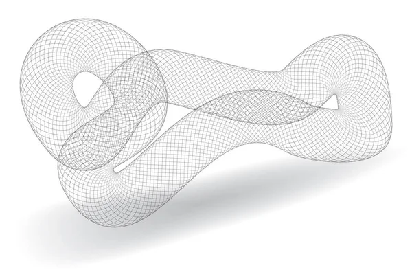 Figura Volumétrica Abstracta Con Superficie Malla Ilustración Vectorial — Vector de stock