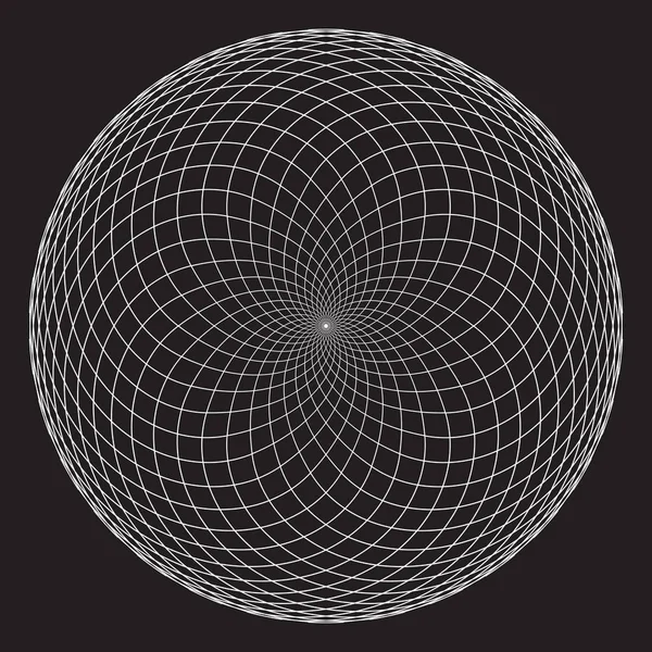 Абстрактная Объемная Фигура Сфера Поверхностью Сетки Векторная Иллюстрация — стоковый вектор