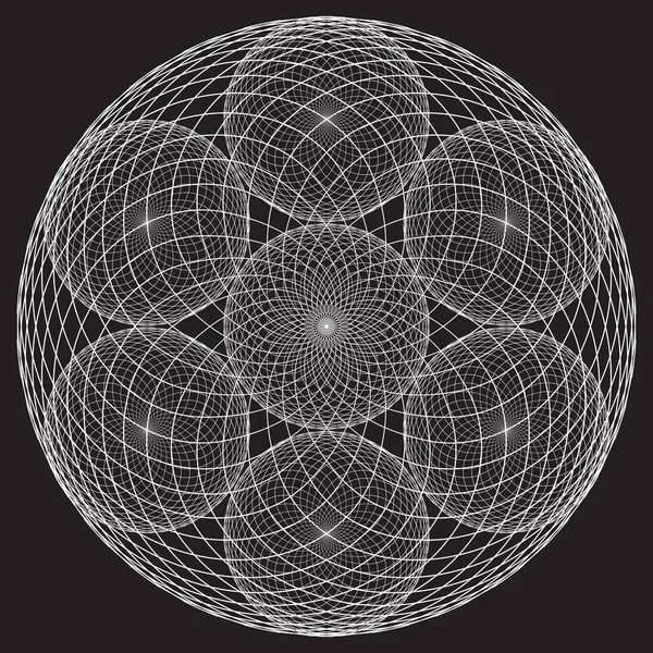 Abstract Volumetric Figure Sphere Mesh Surface Vector Illustration — Stock Vector