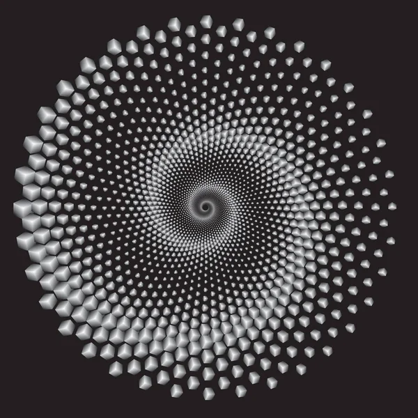 Плямистий Напівтонний Вектор Спіральний Візерунок Або Текстура Кнопкові Тло Кубиками — стоковий вектор