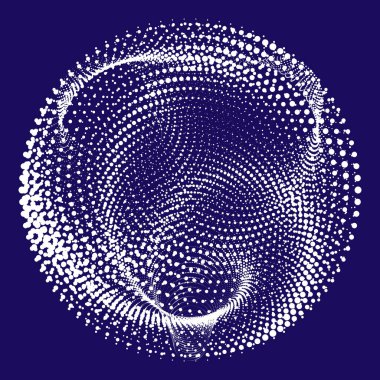 Noktalı Yarım Tonlu Vektör Döner Deseni ya da Doku. Beyaz Daireli Nokta Arkaplanı