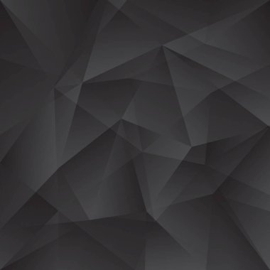 Siyah ve koyu gri üçgenler arka planı boyar. Mobil uygulama için modern ekran vektör tasarımı