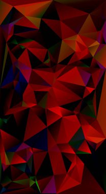 Koyu turuncu üçgenler arka planı boyar. Mobil uygulama için modern ekran vektör tasarımı