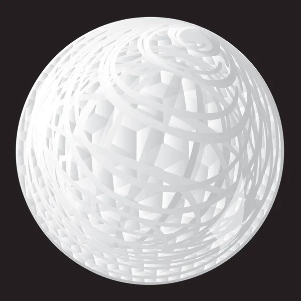 Sinal Vetorial Abstrato Forma Esfera Globo Branco — Vetor de Stock