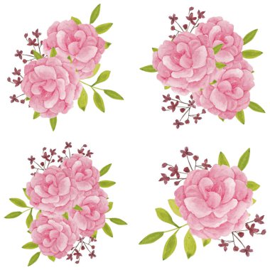 Elle boyanmış şakayık çiçeği buketi