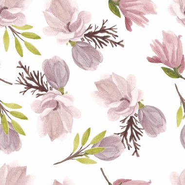 Suluboya manolya çiçeği pürüzsüz desen