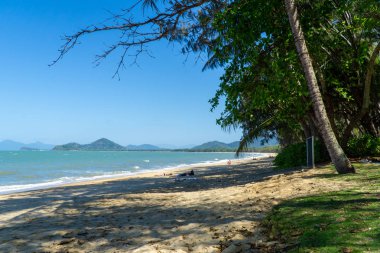 Cairns yakınlarındaki Clifton plajı neredeyse ıssız.