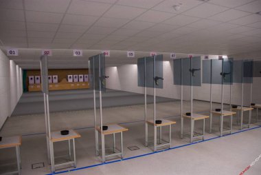 Bir atış kulübünün yeni yapılmış atış poligonu.