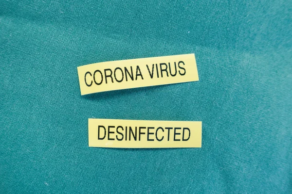 Green Cloth Word Corona Virus Vaccination — Stock Photo, Image