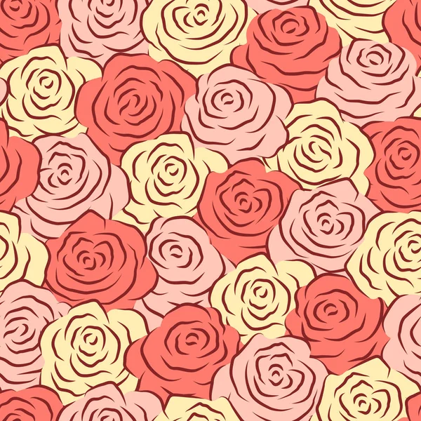 Vektorillustration Blüten Rosen Rote Rosa Gelbe Und Weiße Knospen Rosenknospen — Stockvektor