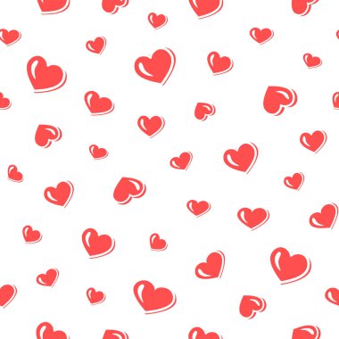 Seamless pattern. Vector illustration. The shape of a red heart. Valentine's day. Love emotions.