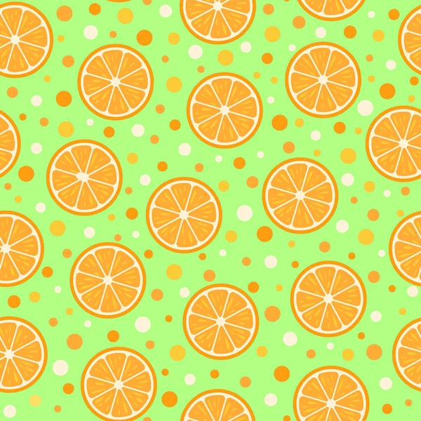 Nahtloses Muster Natürliche Früchte Orangenscheiben — Stockvektor