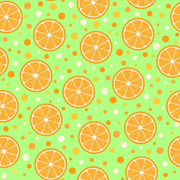 Seamless pattern. Natural fruit. Sliced oranges