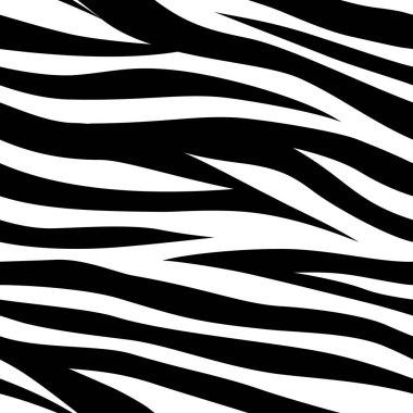   Hayvan izi. Zebra. Tek renkli, dikişsiz desen. Siyah ve beyaz. Vektör illüstrasyonu.