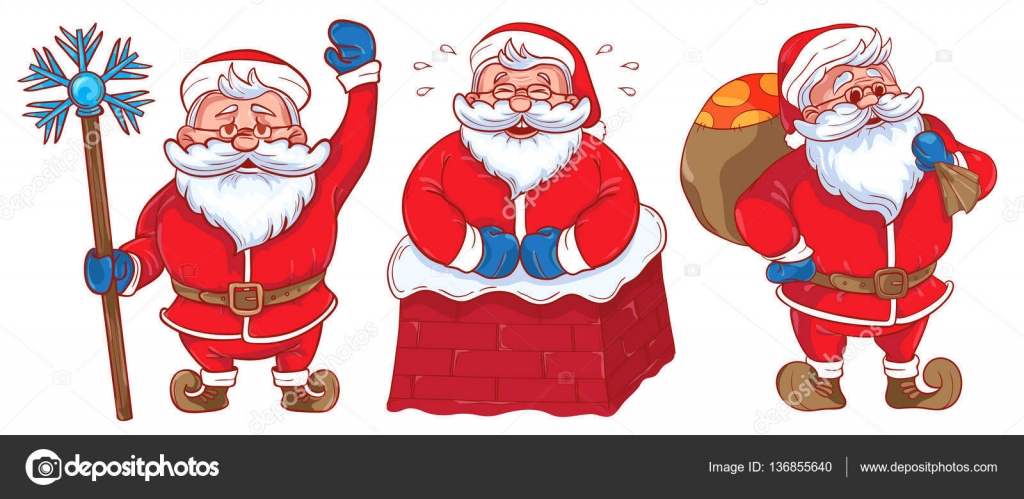 Jeu De Funny Cartoon Santa Claus Couleur Père Noël Image