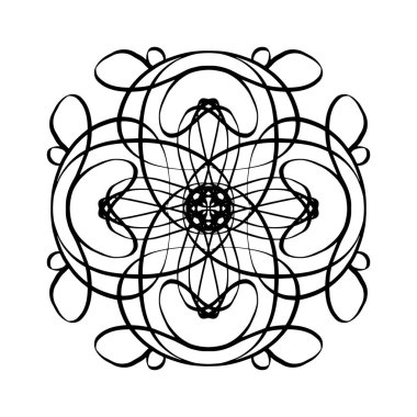 Beyaz izole edilmiş arka planda sihirli bir mandala. Renklendirme ve meditasyon için. Vektör