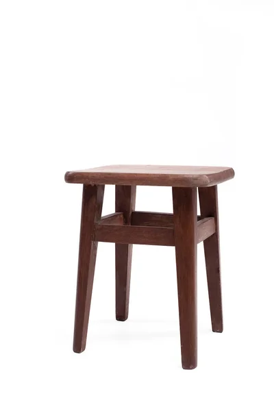 Small Wodden Stool White Background — 스톡 사진