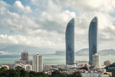 Xiamen shimao strait buildings clipart