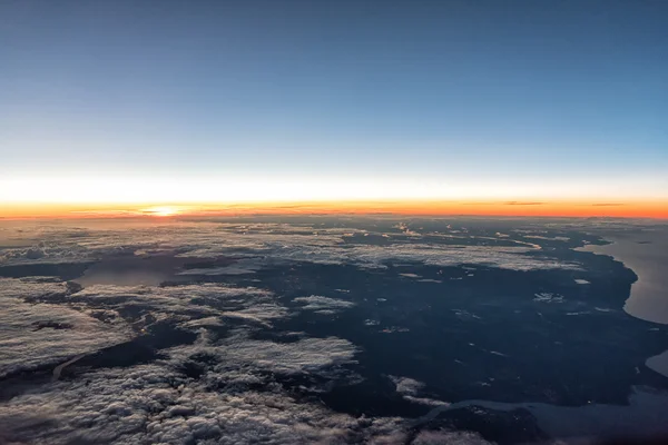 Nascer Sol 000 Pés Distância Para Europa Avião Passageiros — Fotografia de Stock