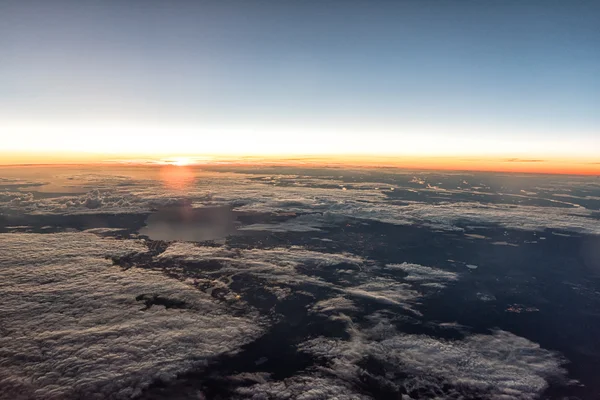 Sun Rises City Petersburg Seen High Altitude — Stock Photo, Image