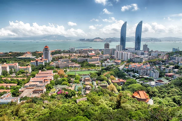 Çin'deki Merkezi Xiamen görünümünü skyskapers Hdr ile